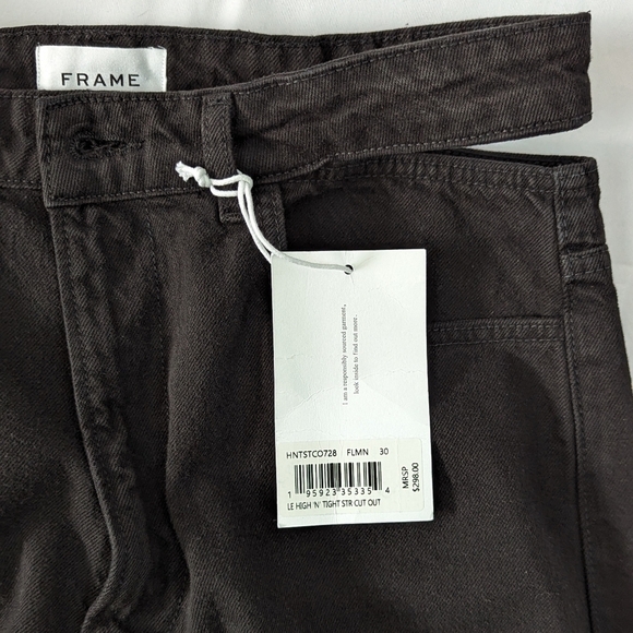 Frame Le High 'N' Tight Straight Cut Out High Rise Non Stretch Black 30 NWT - Picture 15 of 16